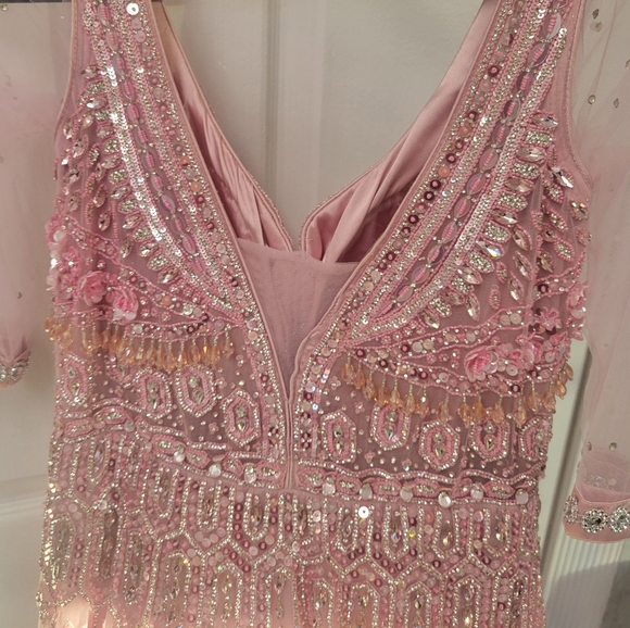 Formal party gown dress. Medium size, soft baby pink, brand new. Net material. - Picture 2 of 8